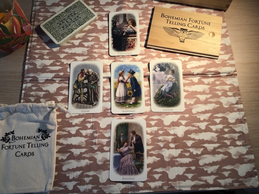 bohemian fortune telling cards babarock five-card tarot spread
